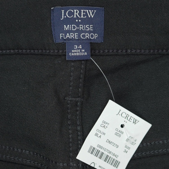 New JCREW Size 34 Flare Crop Black Jeans in All-Day Stretch Black $118 BT057 - Picture 7 of 7